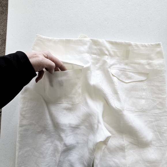 J. Crew 100% Linen Lined Ivort Straight-leg Pants Women's 2‎ Vacation Coastal - Picture 8 of 10